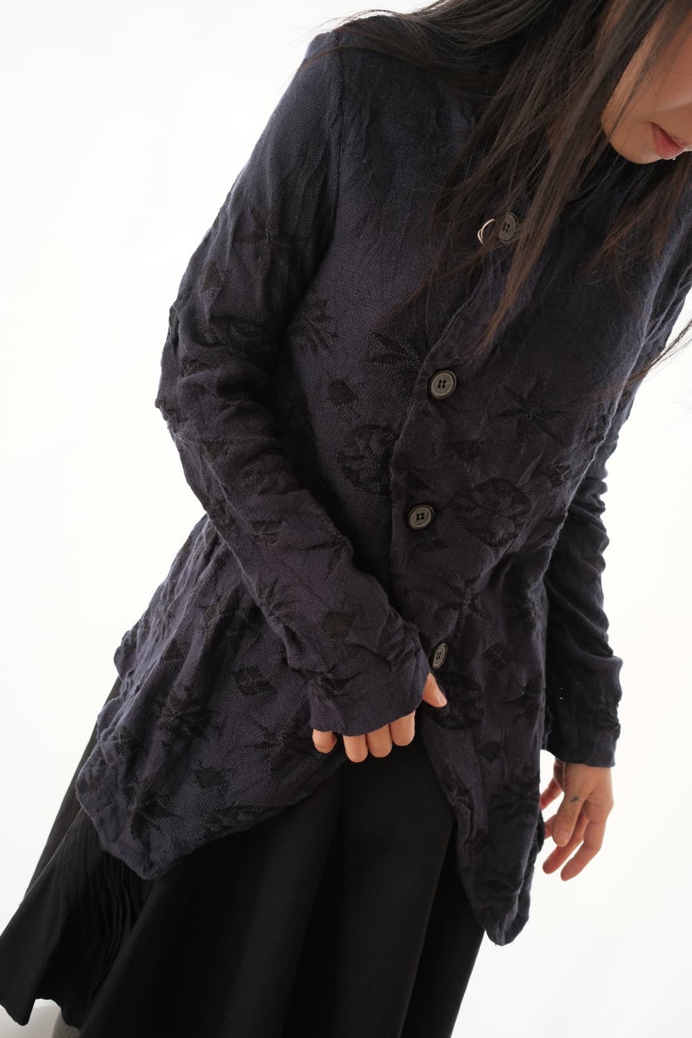 Jacquard wrinkled knit jacket  상품이미지2