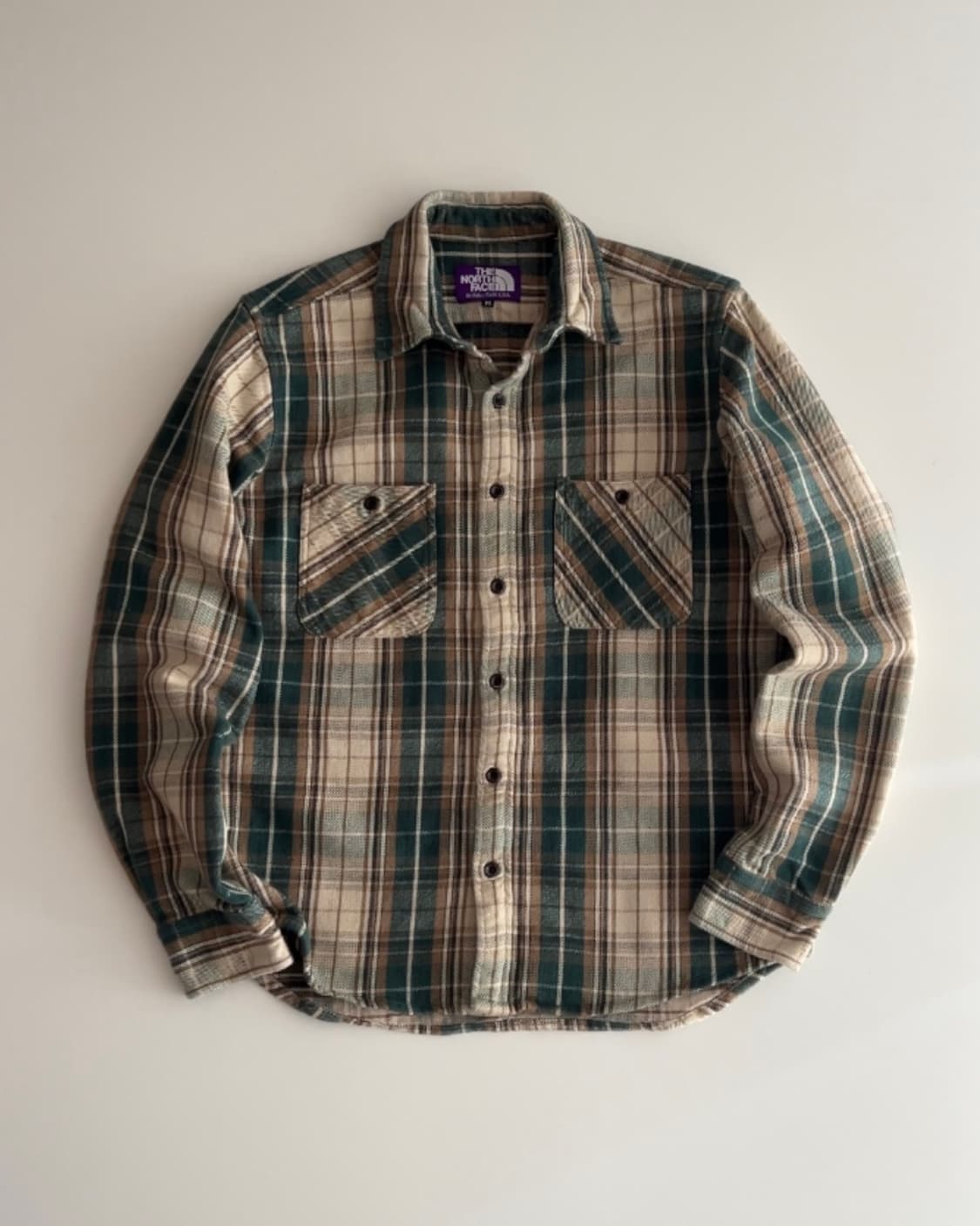 노스페이스 퍼플라벨 투포켓 체크셔츠 m 상품이미지1
