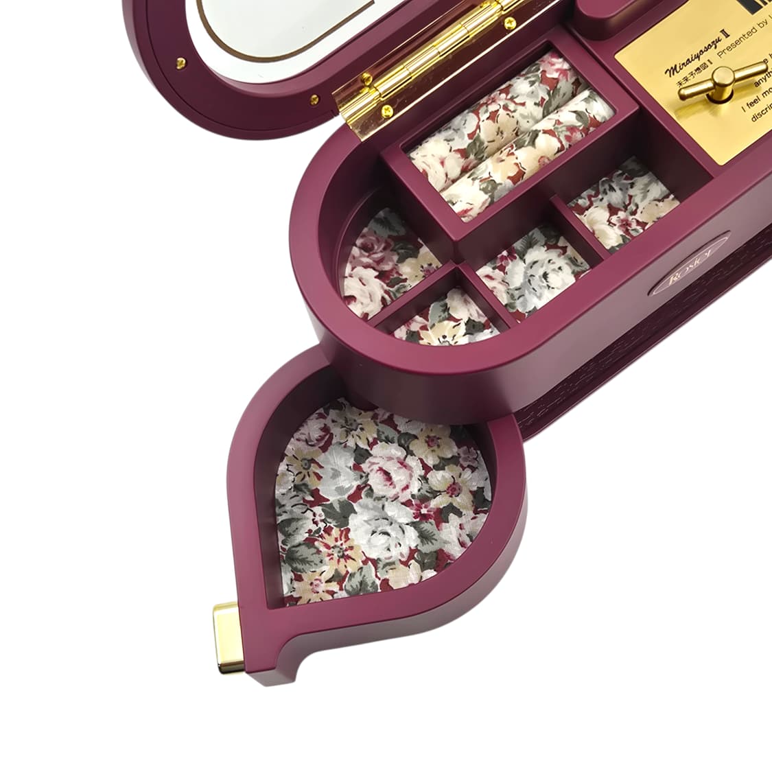 90s 로지에 플로랄 오르골 주얼리 서랍 상품이미지5