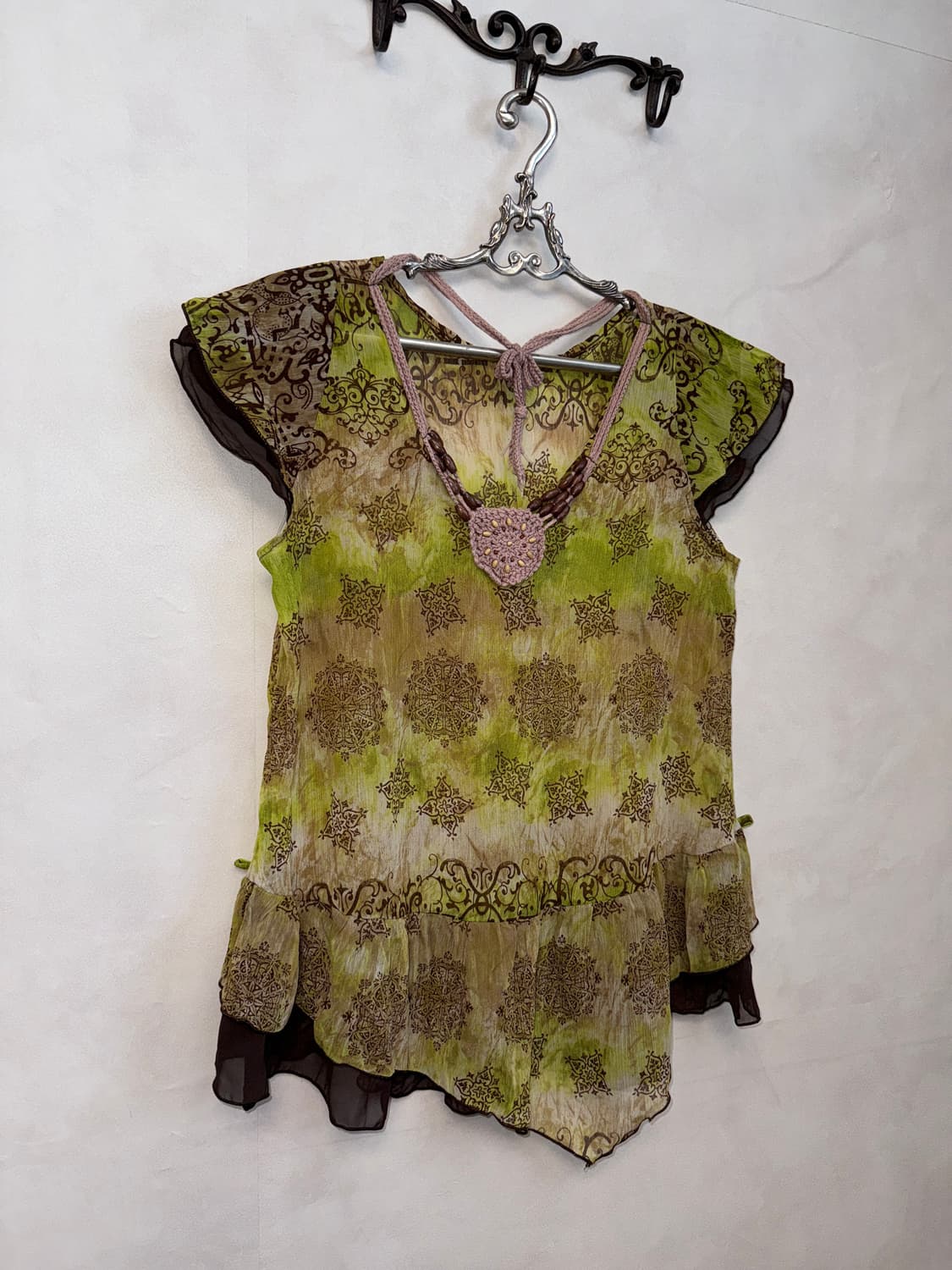 Khaki brown tie dye hippie oriental bl 상품이미지2