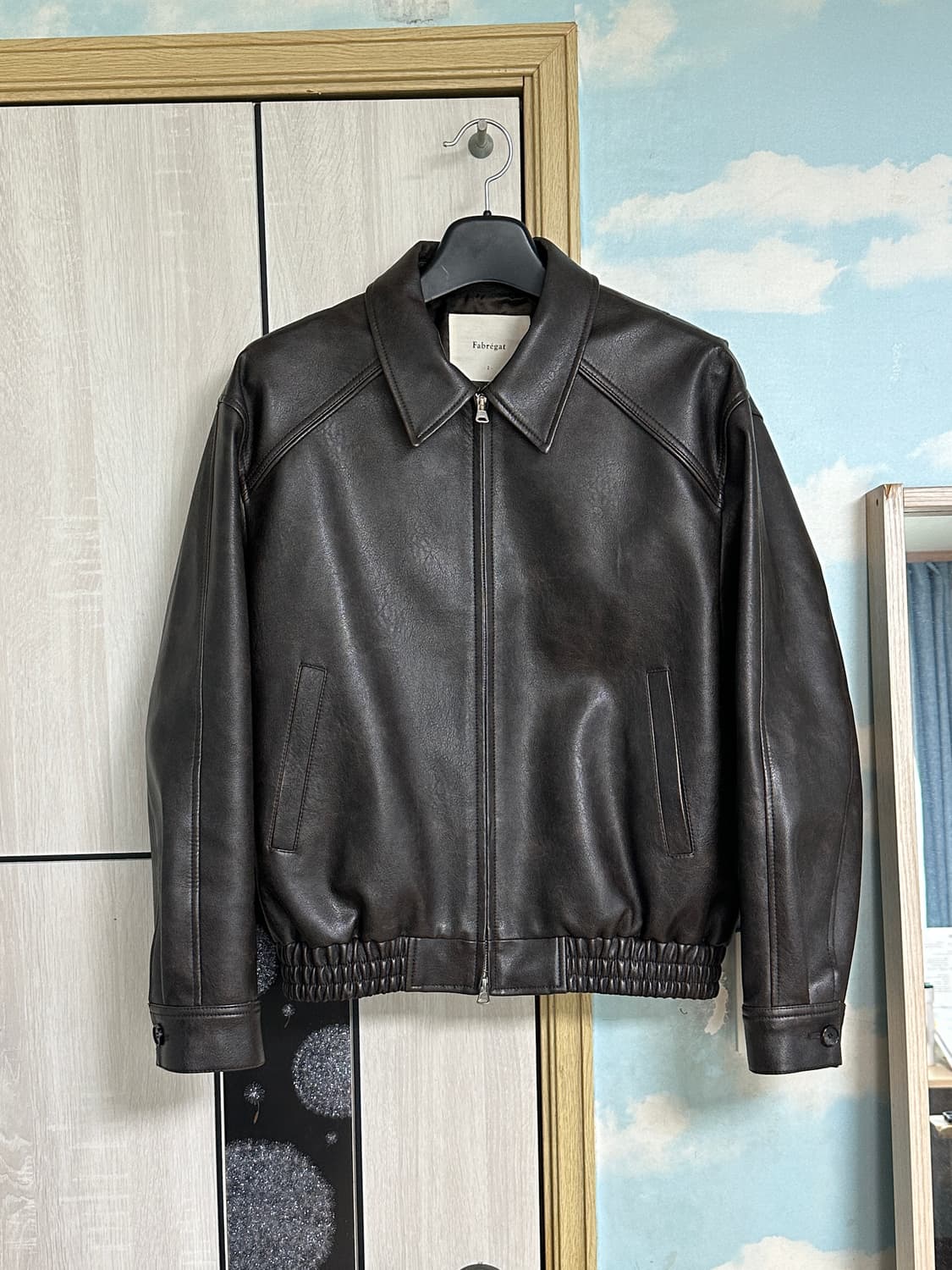 (2) 파브레가 비콘 파이핑 레더 자켓 (다크 브라운) 상품이미지2