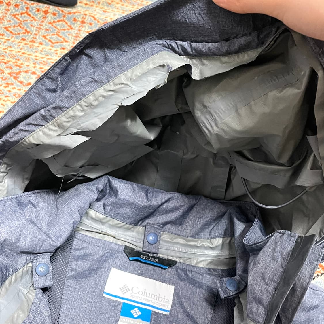 컬럼비아 네이비 롱 경량 바람막이 야상 여성L 상품이미지5