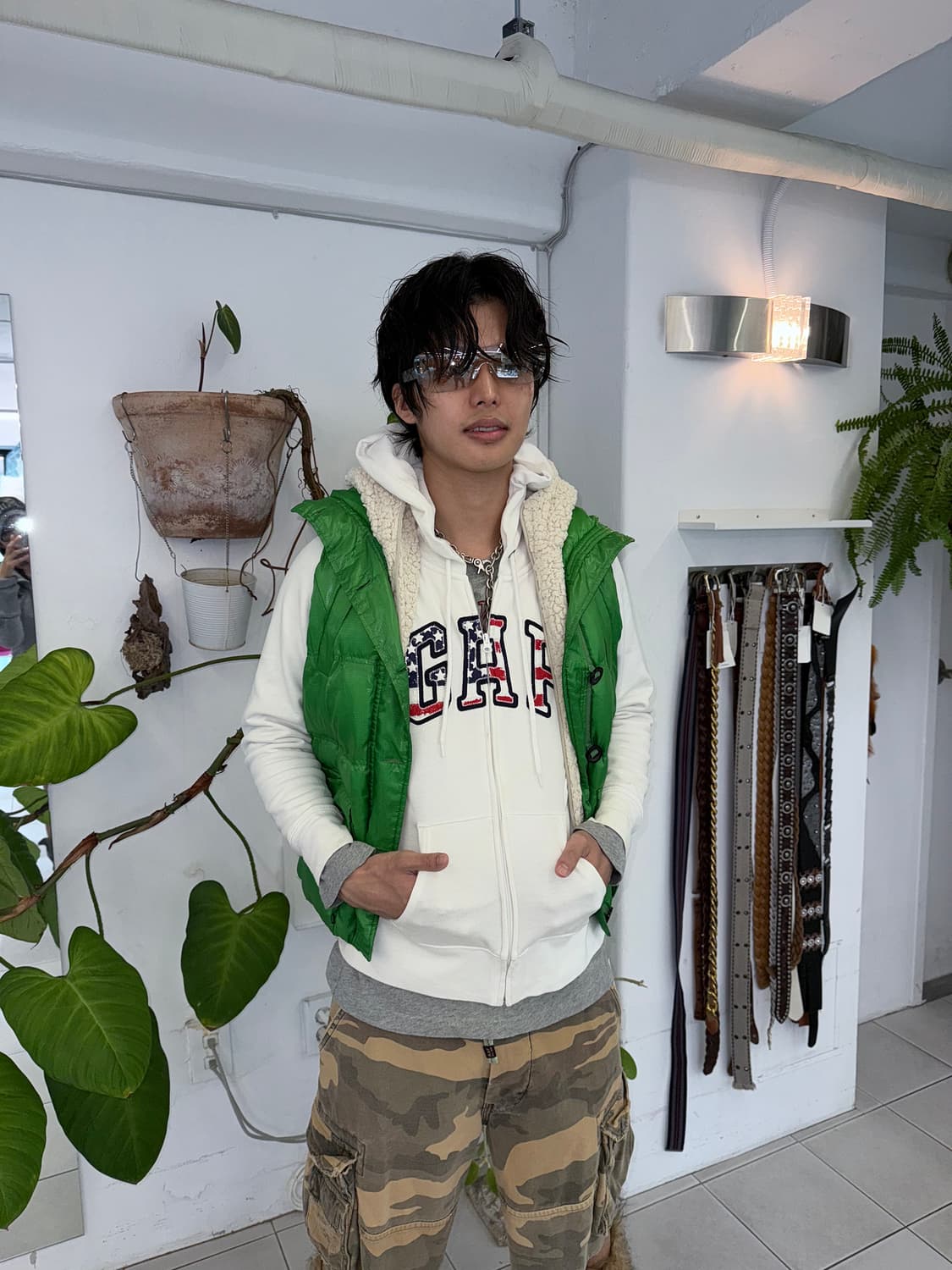 fleece layered padding vest 상품이미지1