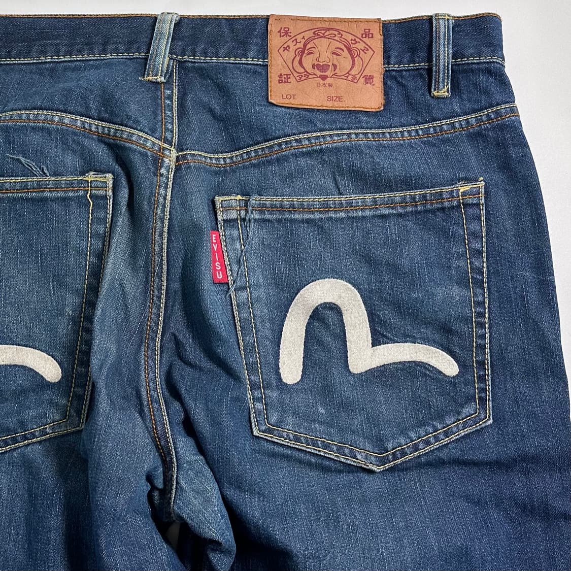 에비수 백 페인팅 데님 팬츠 상품이미지6