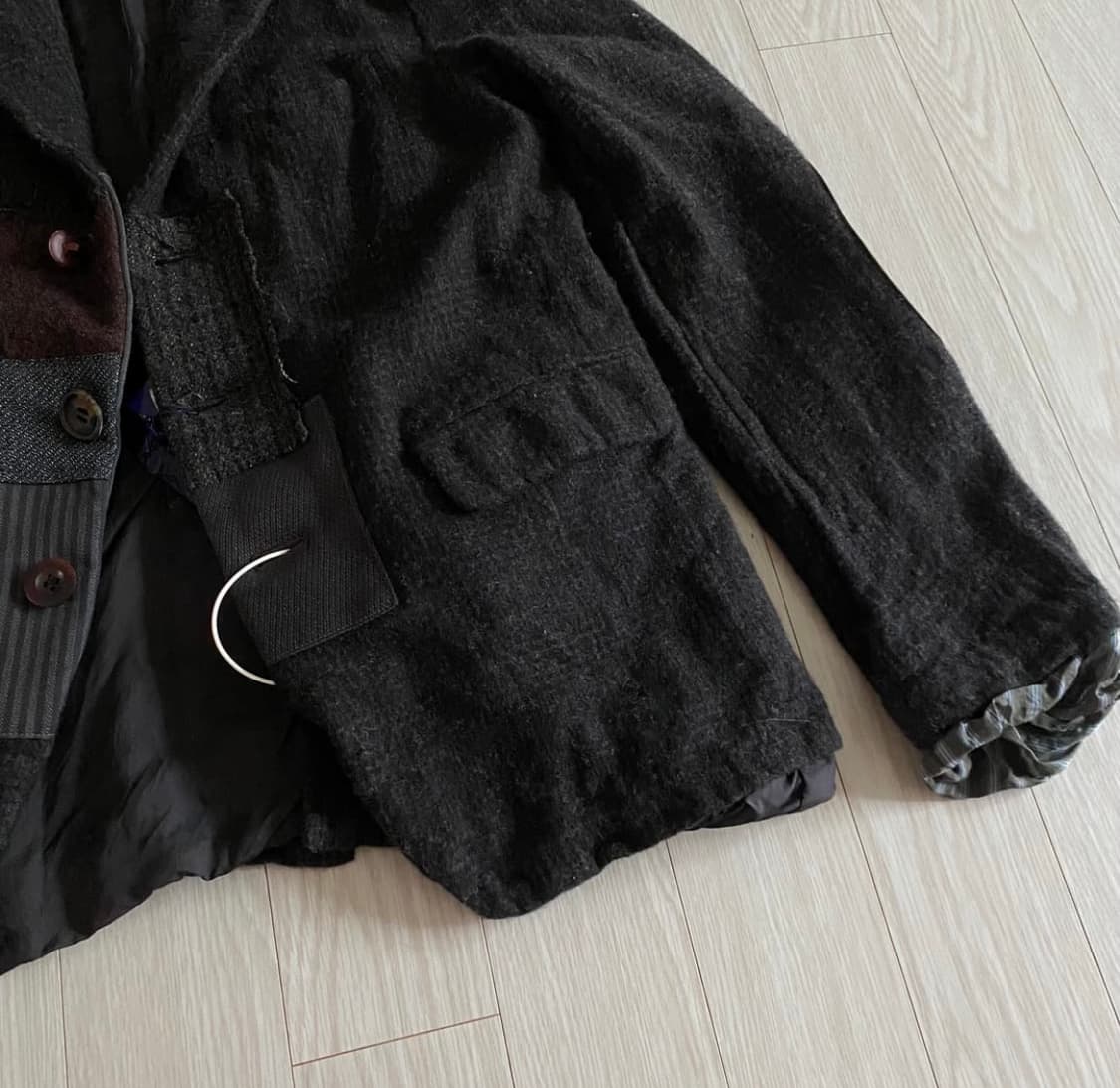 준야와타나베 축융 울 패치워크 자켓 상품이미지4