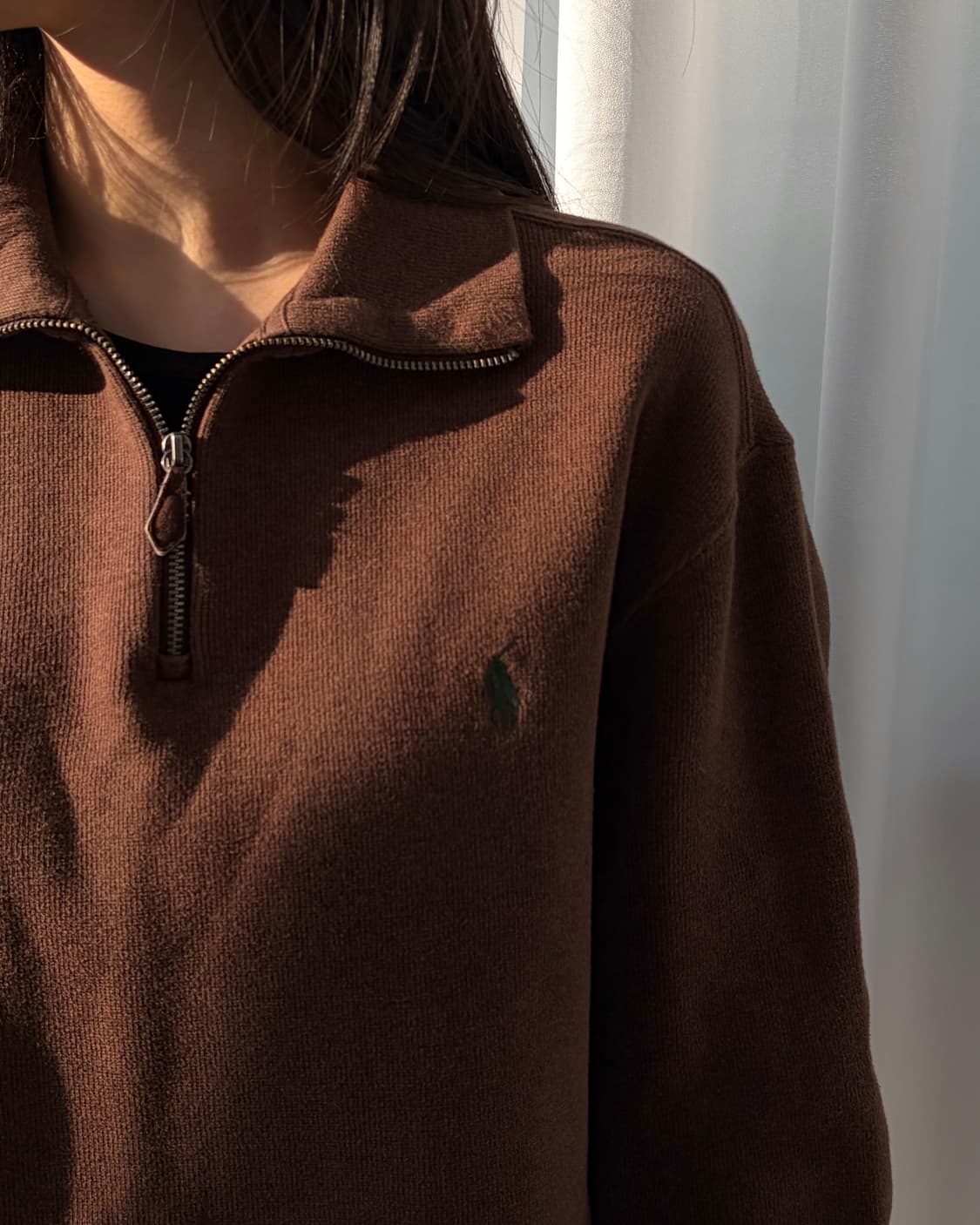 [M]폴로 랄프로렌 브라운 하프집업 코튼 니트 상품이미지2