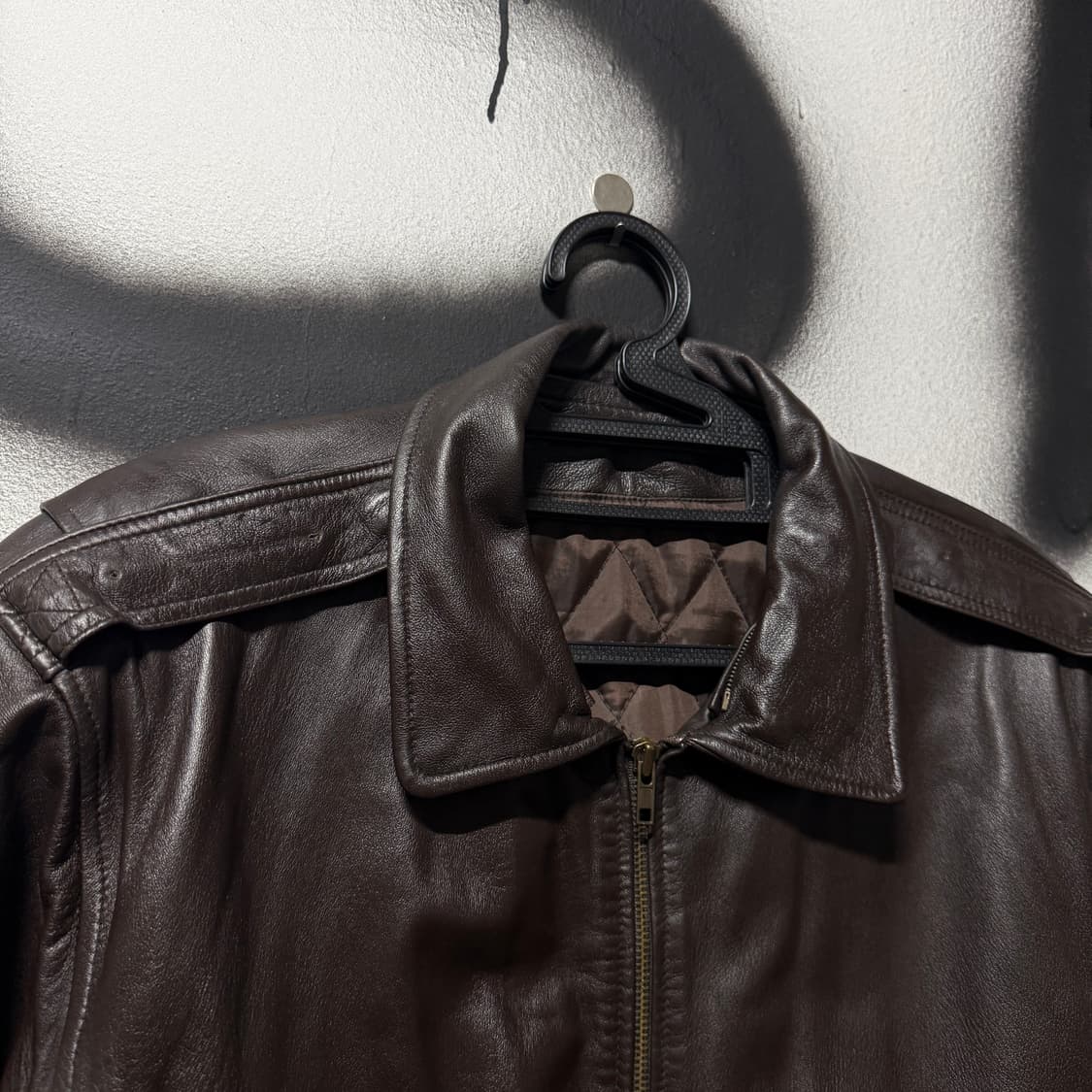 VTG 빈티지 100% 쉽스킨 양가죽 A2 퀼팅 봄버 자켓 브라운 상품이미지3
