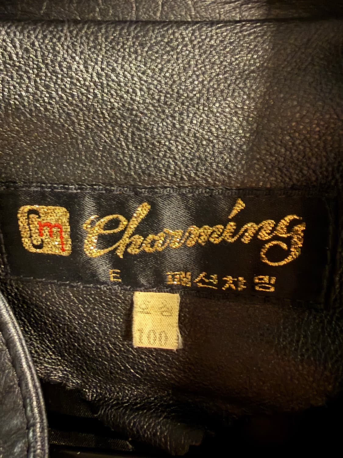 100 차밍 Charming 양가죽 레더 하프코트 블랙 상품이미지5