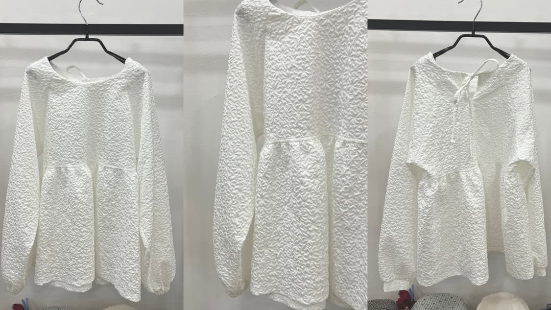 back ribbon tie blouse 상품이미지6