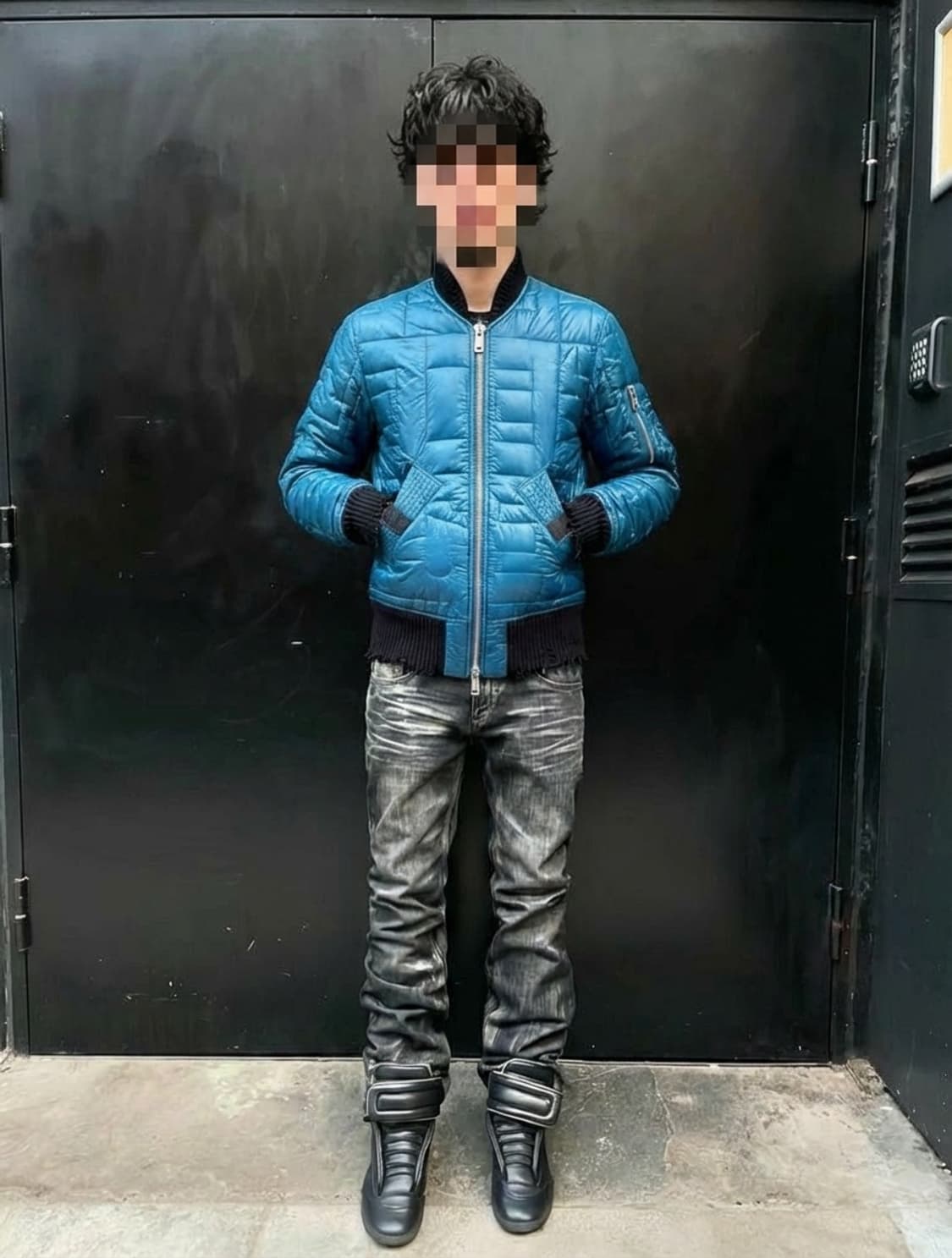 디젤 크롭 3M 더블지퍼 핏한 경량 패딩 바이커자켓 상품이미지1