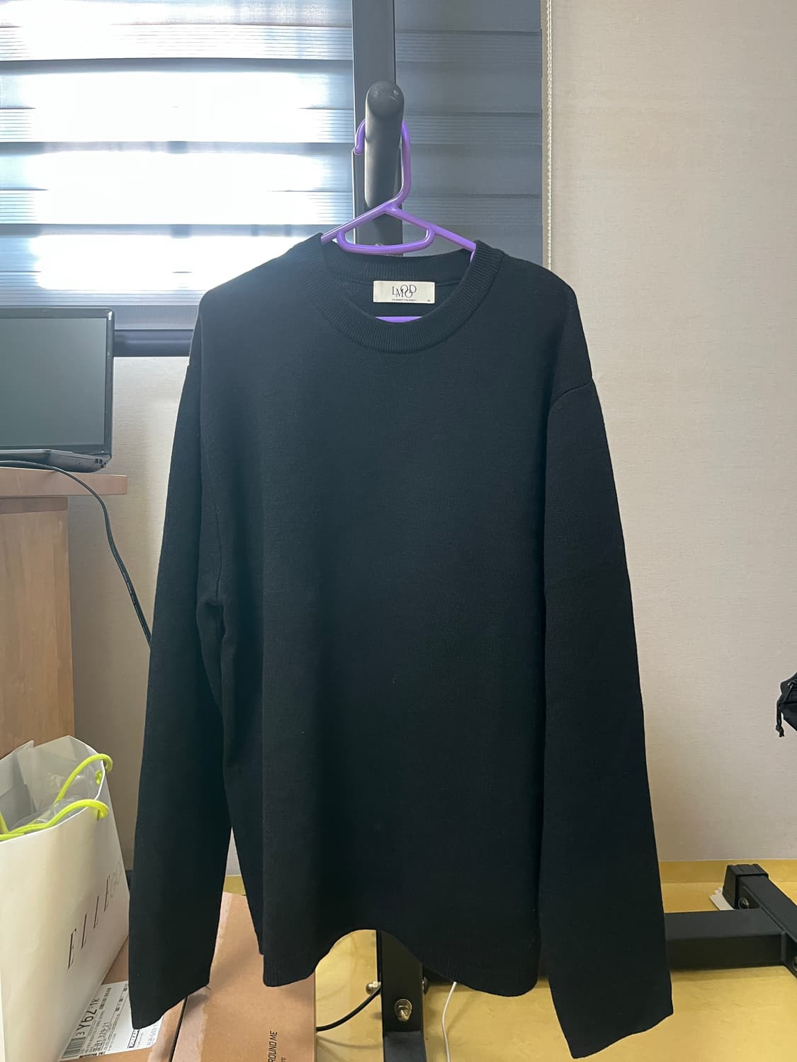 엘무드 화란 세미오버핏 니트 블랙 46사이즈 상품이미지2