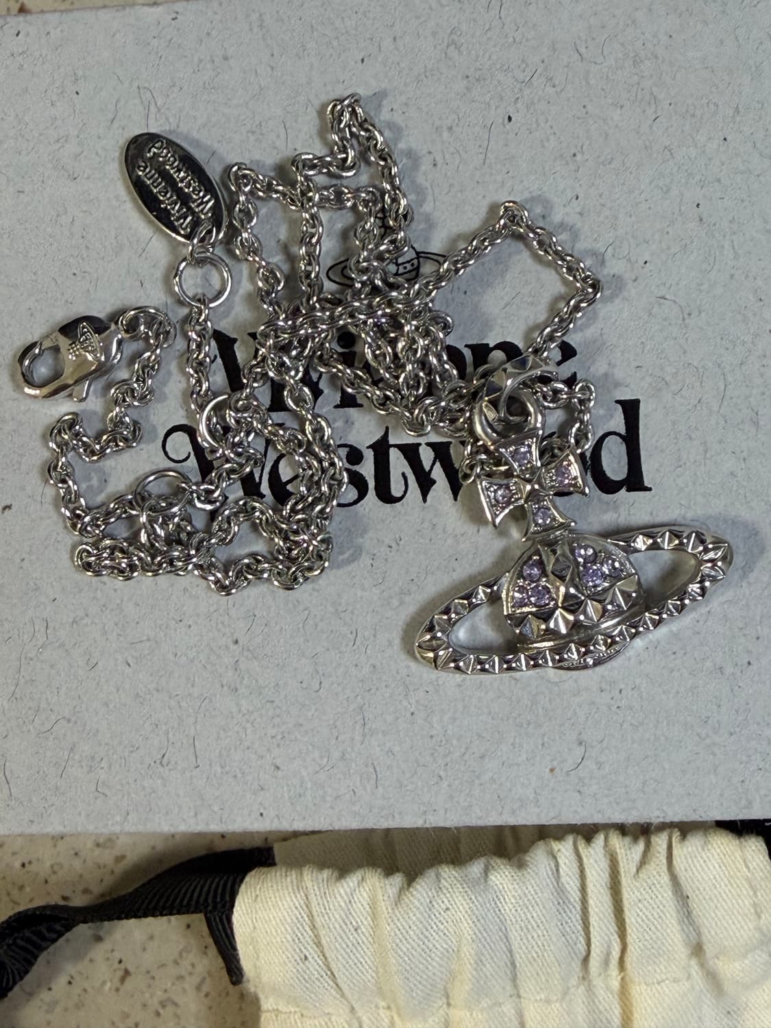 비비안웨스트우드 목걸이 라일락 실버 풀박스 상품이미지1