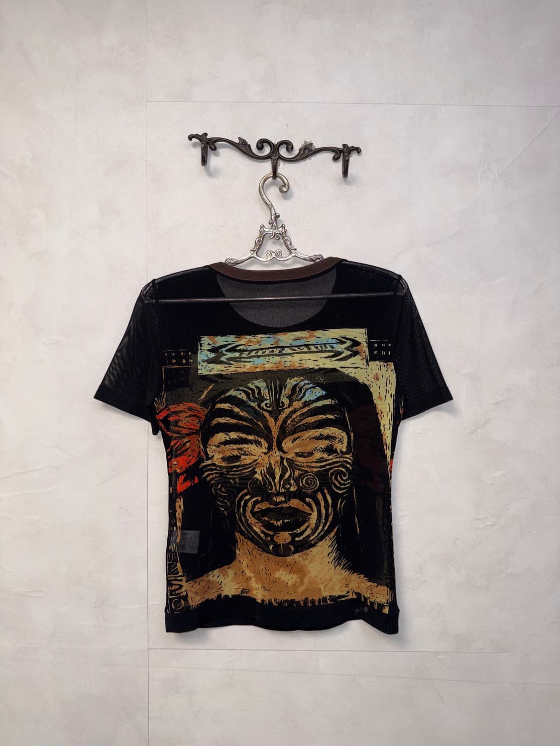 Black oriental maille maori mesh top 상품이미지6