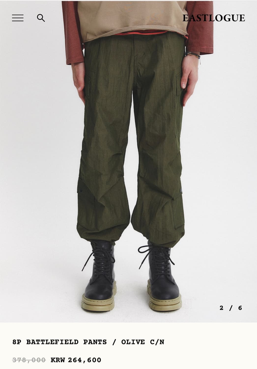 8P BATTLEFIELD PANTS / OLIVE C/N s사이즈 상품이미지2
