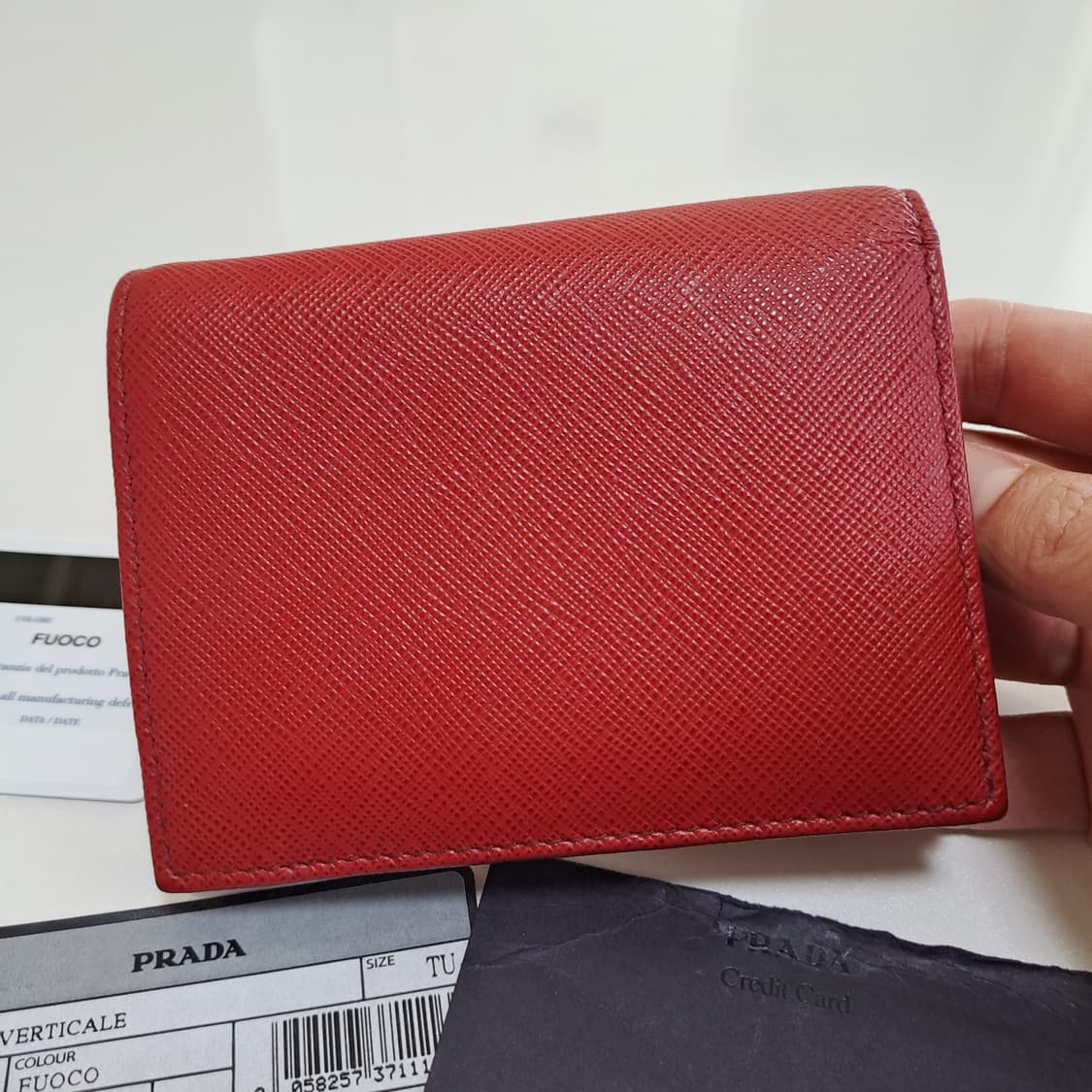[100%/정품] 프라다 사피아노 메탈 레드 반지갑, 프라다지갑 상품이미지6
