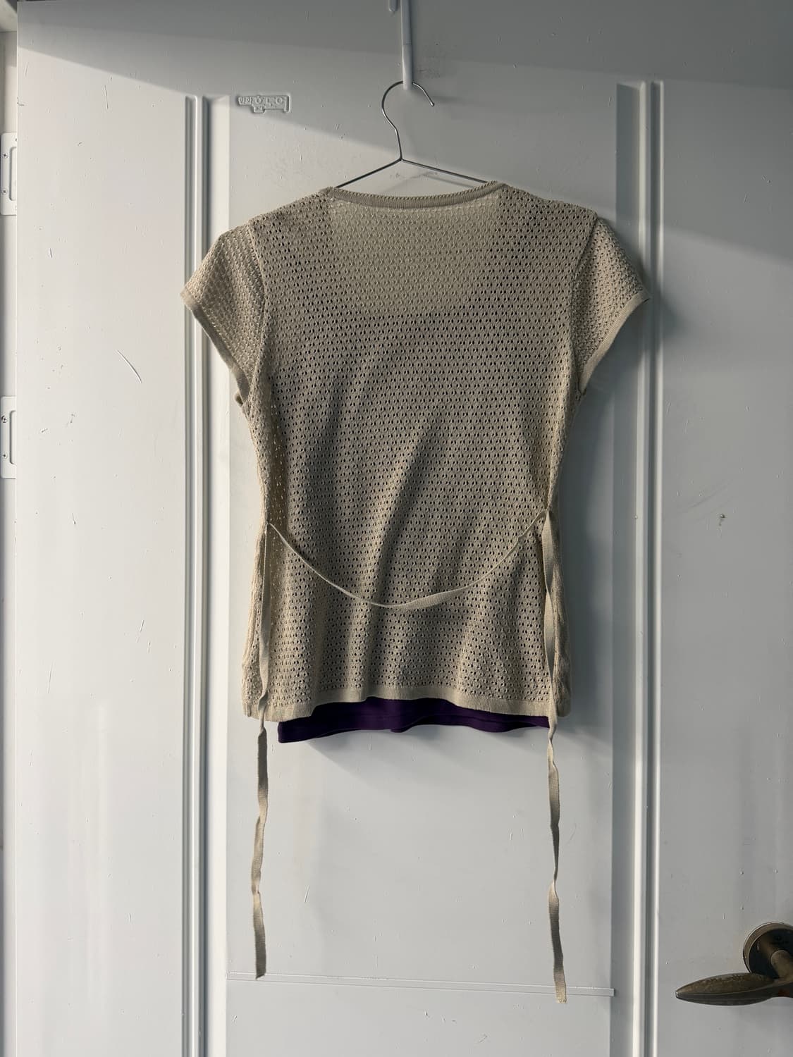 일본빈티지 퍼플베이지 가디건나시 세트 상품이미지10