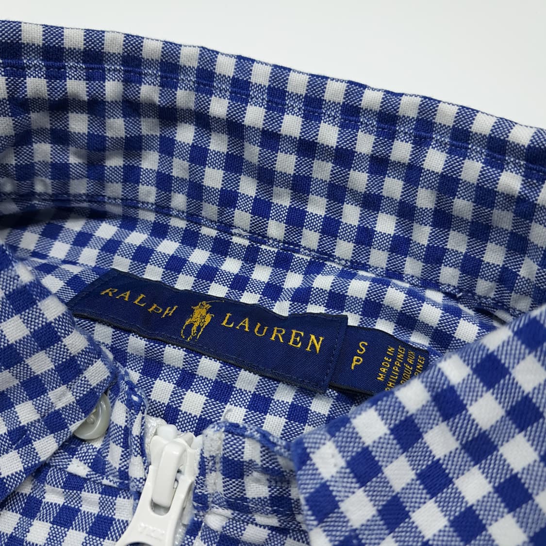 CK066 FREE 폴로 90s 리메이크 블루 깅엄체크 크롭 셔츠 상품이미지3