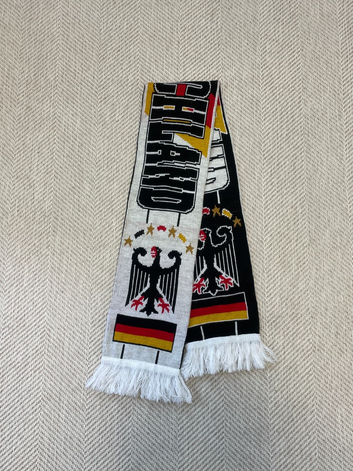빈티지 독일 자카드 니트 머플러 J03953 상품이미지4