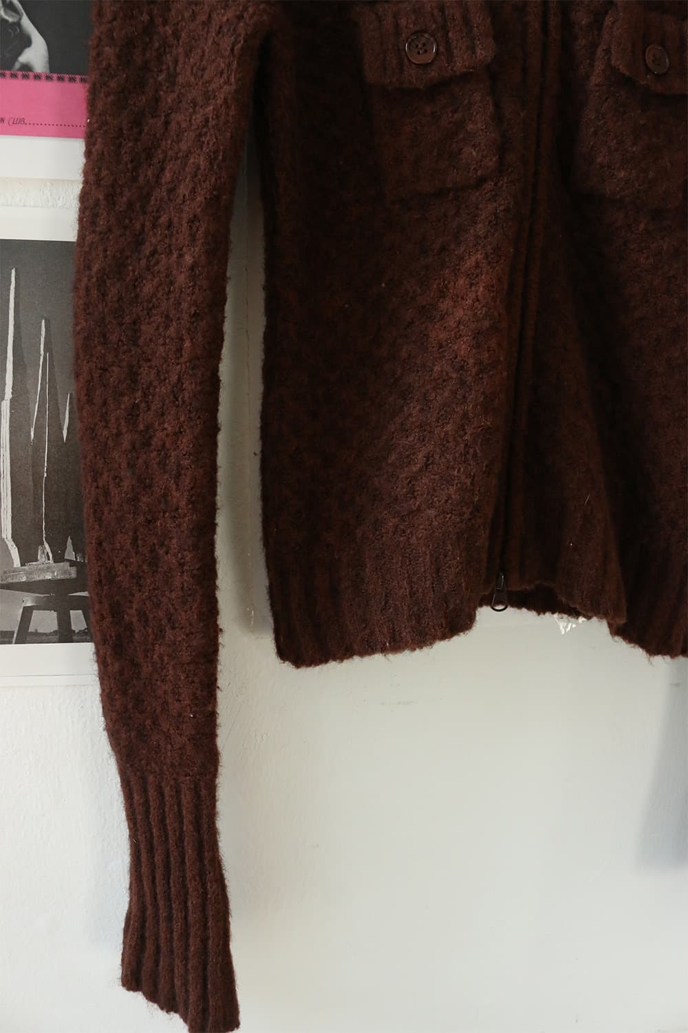 Y2K 퍼 카라 집업 가디건  상품이미지6