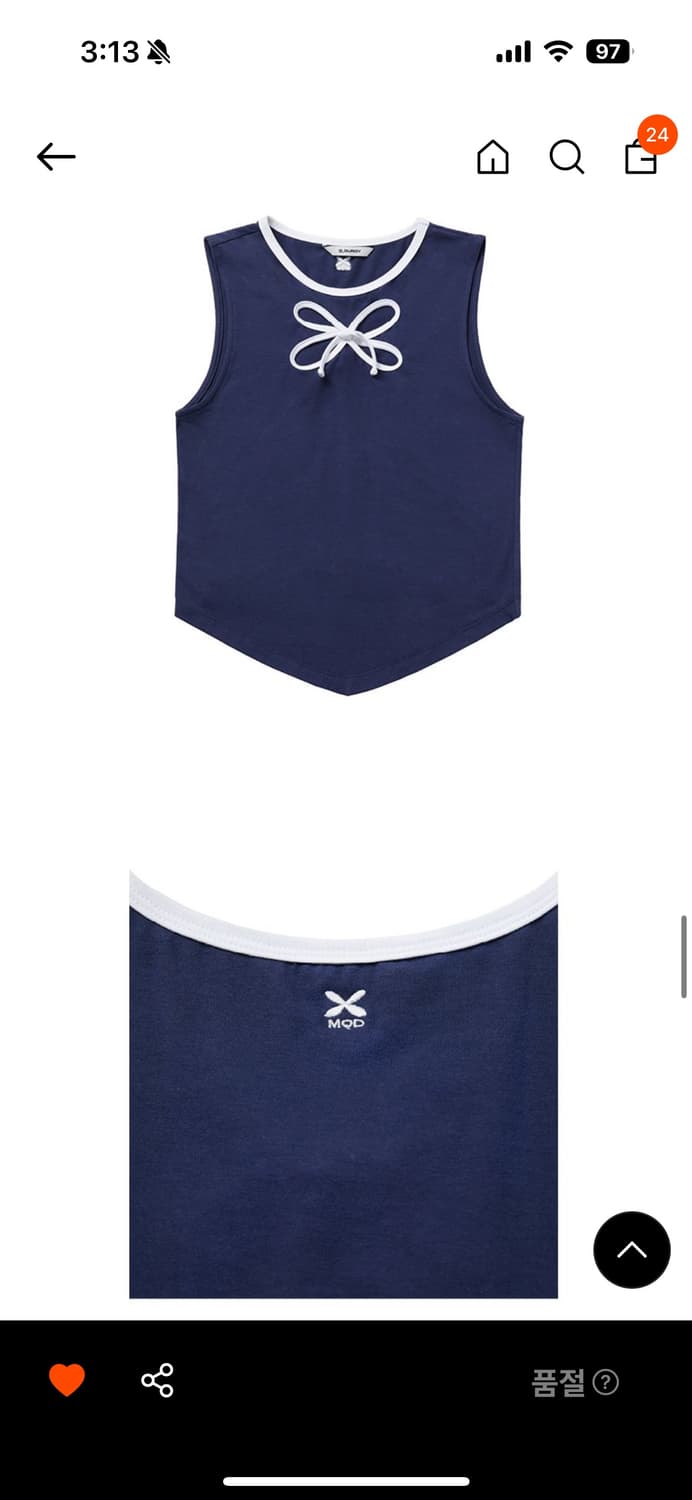 큐드로이 Mardi x QDRY Flower Tank Top 네이비 상품이미지3