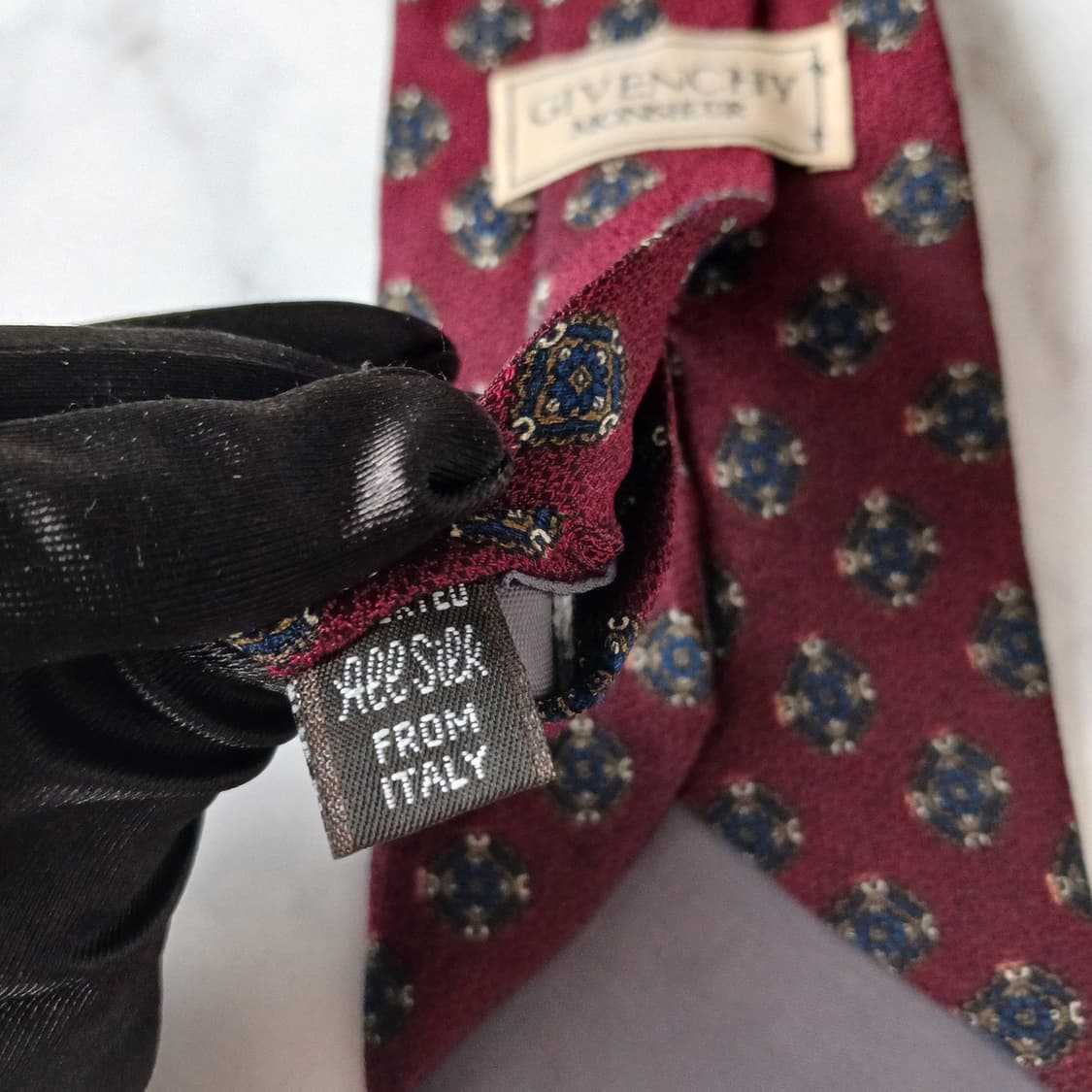 지방시 실크 와인 패턴 넥타이 9.1cm A+~A등급 E731 상품이미지9