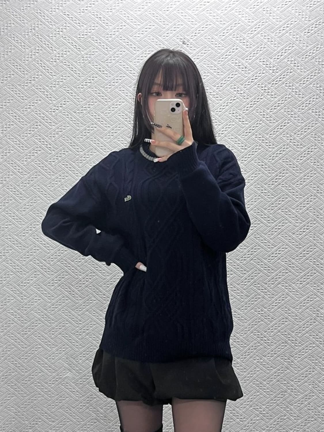 라코스테 올드스쿨 레트로 캐주얼 꽈배기 케이블 니트 100 C10706 상품이미지2