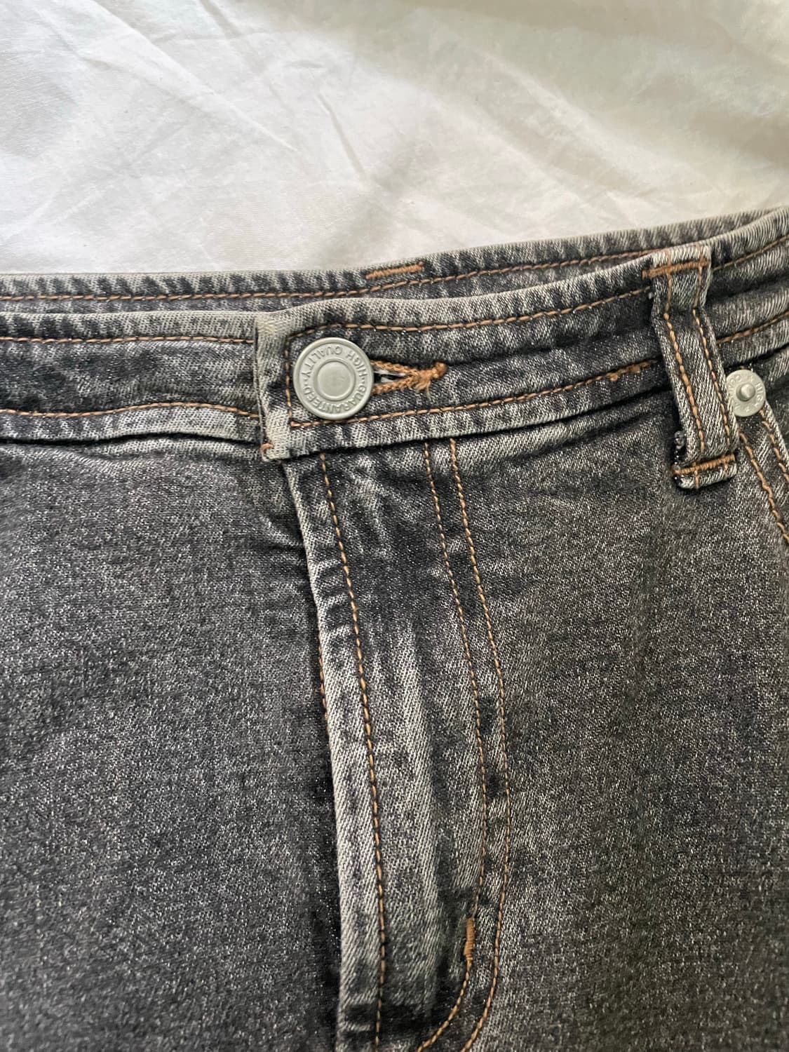 빈티지 레이스업 워싱 데님 롱스커트 상품이미지2