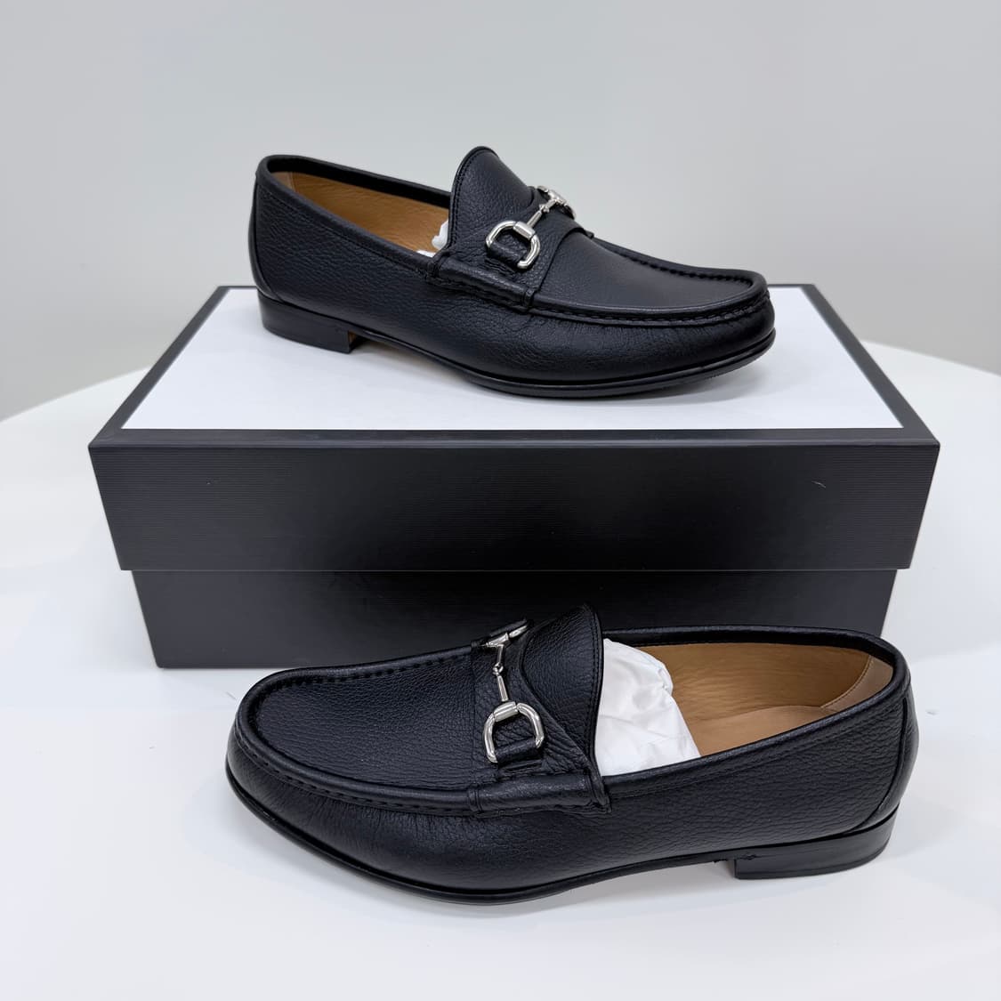 [S급/265] 구찌 홀스빗 은장 레더 로퍼 구두 블랙 상품이미지2