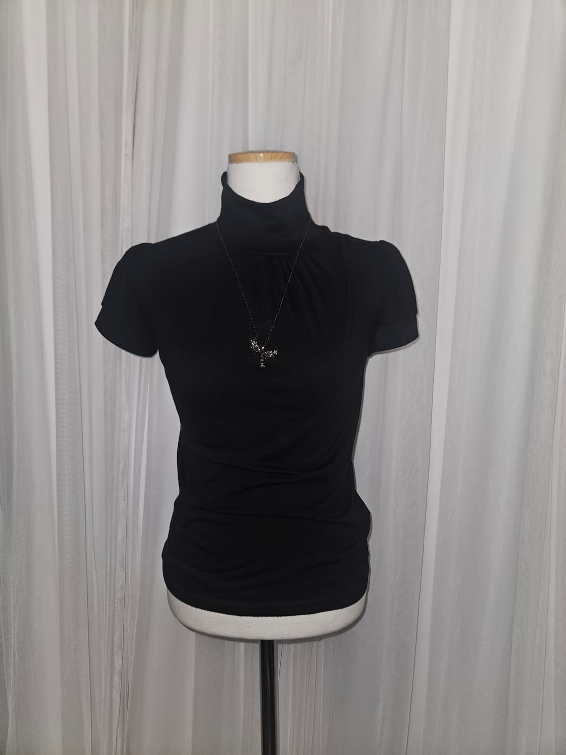 빈티지 공겜여주🖤 고딕 오네갸루 히메 터틀넥 퍼프 블라우스 상품이미지1