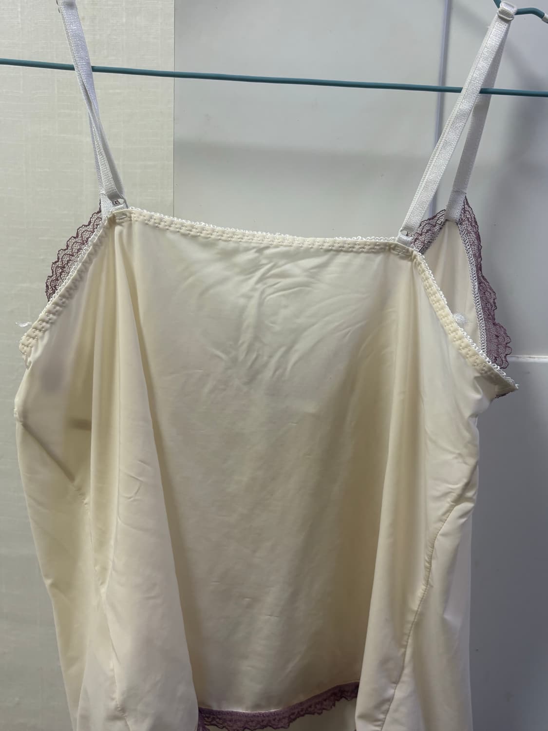 전남친 토스트깔) 보라+아이보리 빈티지 레이스 슬립 나시 상품이미지5