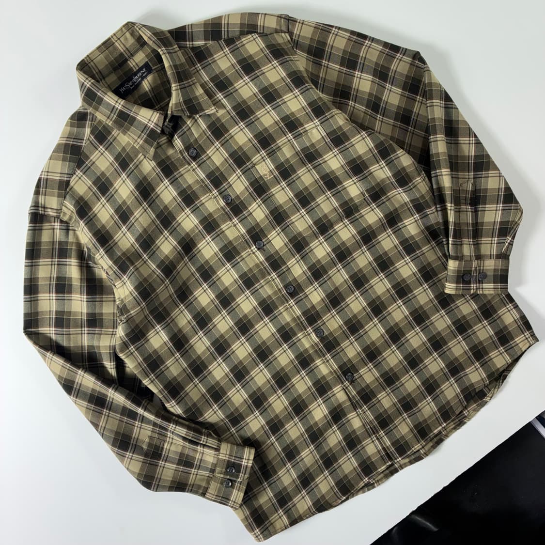 Yves Saint Laurent  입생로랑 울 타탄체크 베이지 셔츠 상품이미지2