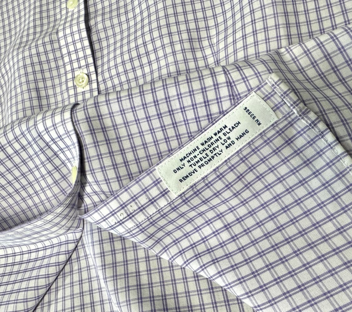 BROOKS BROTHERS 브룩스 브라더스 바이올렛 체크 7부 소매 셔 상품이미지6