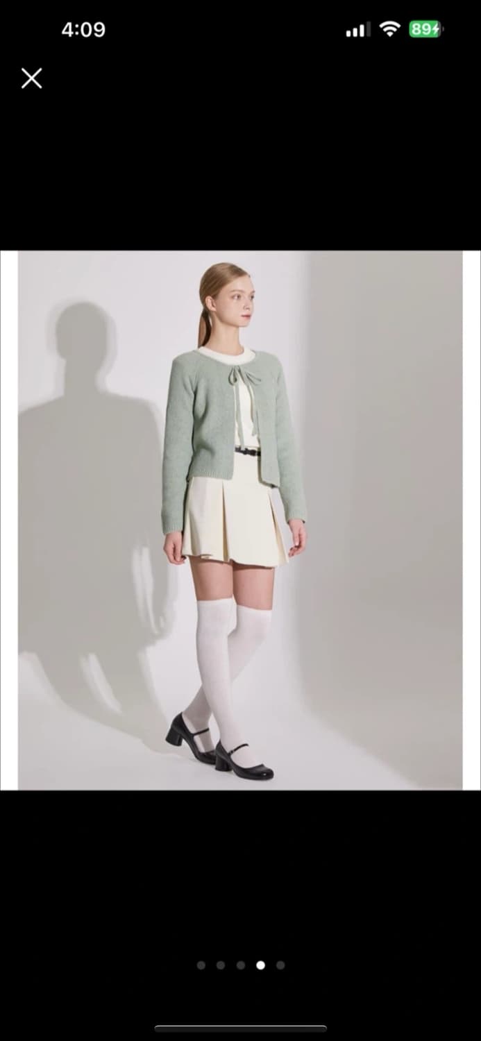 숲 세미크롭 리본 가디건 (새상품) 상품이미지4