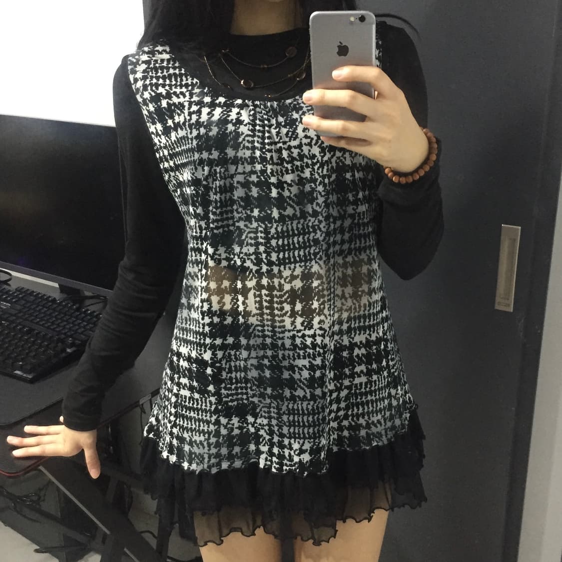 Ft.collection 시스루 괴짜 레이어드 프릴 레이스 갸루 원피스 상품이미지2