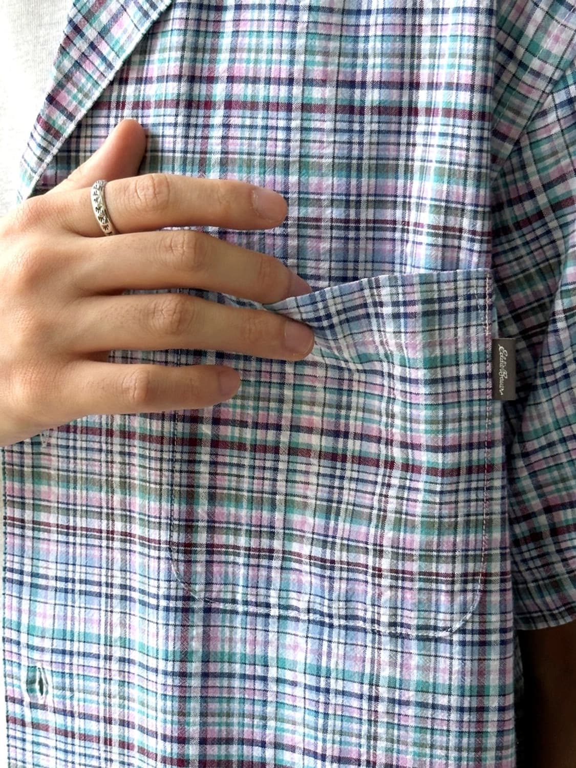 Cotton suker wrinkled open collar H/S sh 상품이미지9