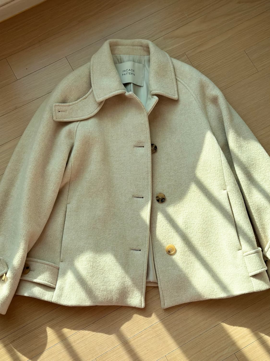 파사드패턴 캐시미어 하프코트 오트밀 S 상품이미지6