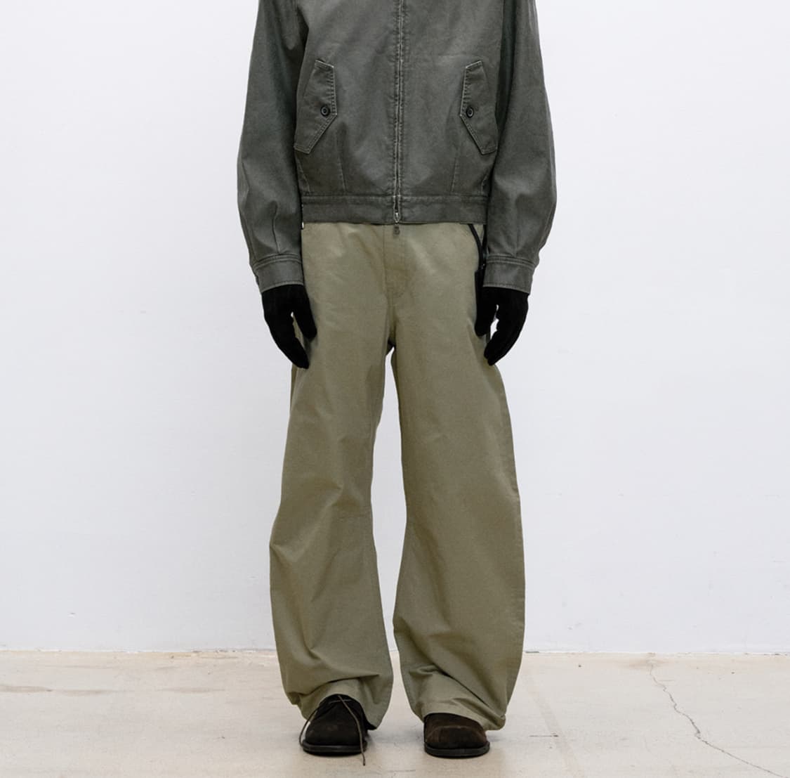 쿠어 딥 커브드 워시드 코튼팬츠 상품이미지2