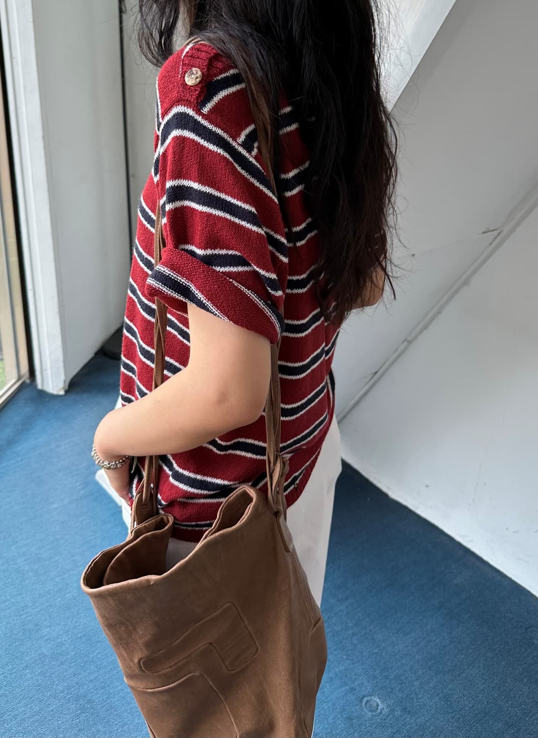 Dry blend side button design knit top 상품이미지10