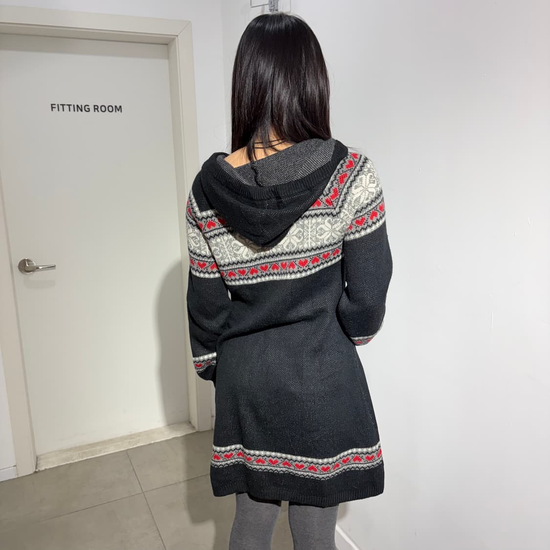 Michel klein 폼폼이 노르딕 후드 니트 원피스 상품이미지4