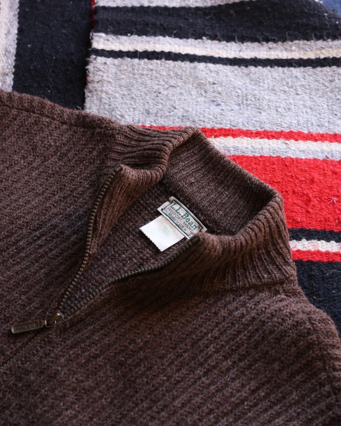 엘엘빈 80s 알파카 울 드라이버 풀 집업 니트 가디건 상품이미지2