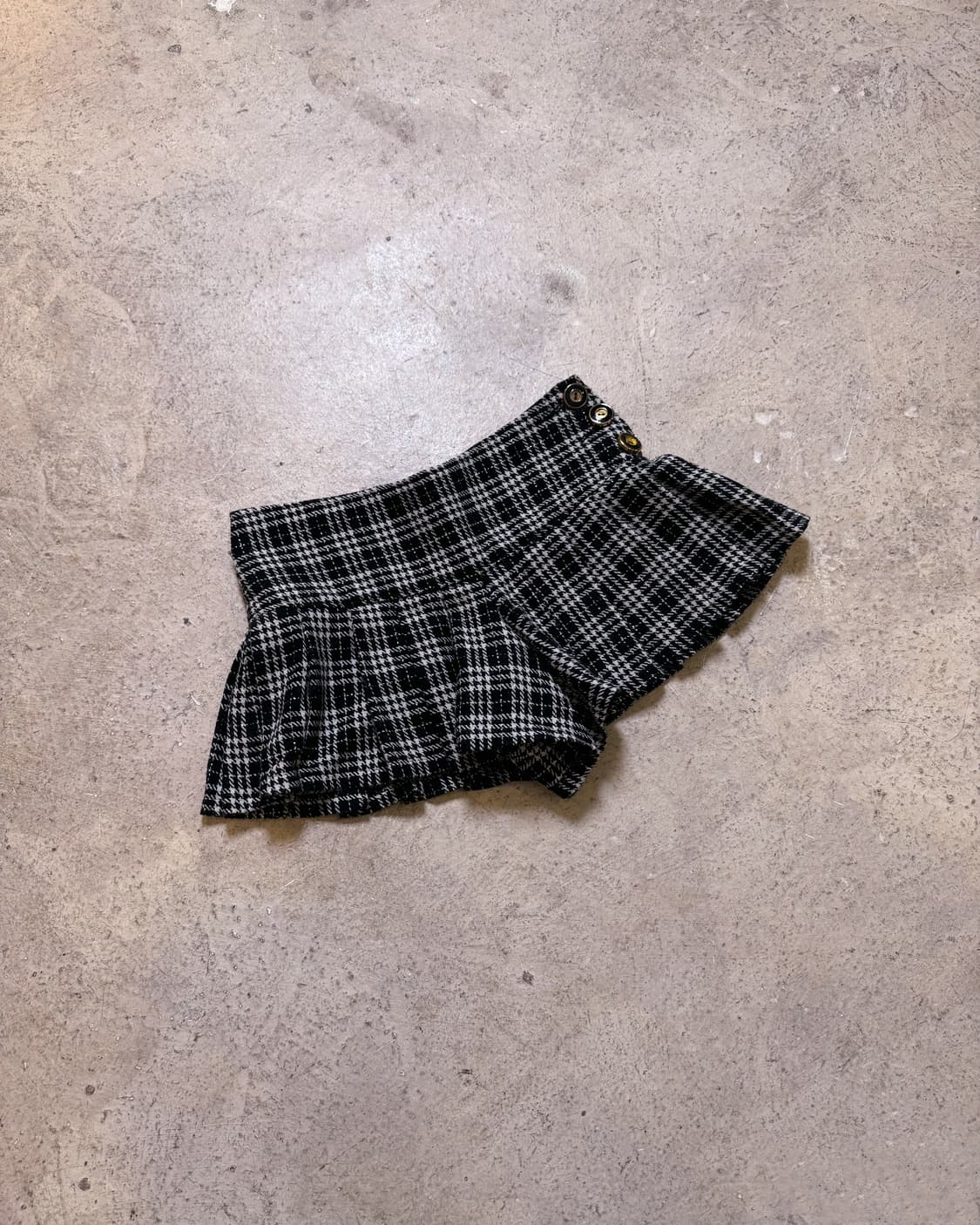 사이드 버튼 체크 큐롯팬츠 상품이미지1