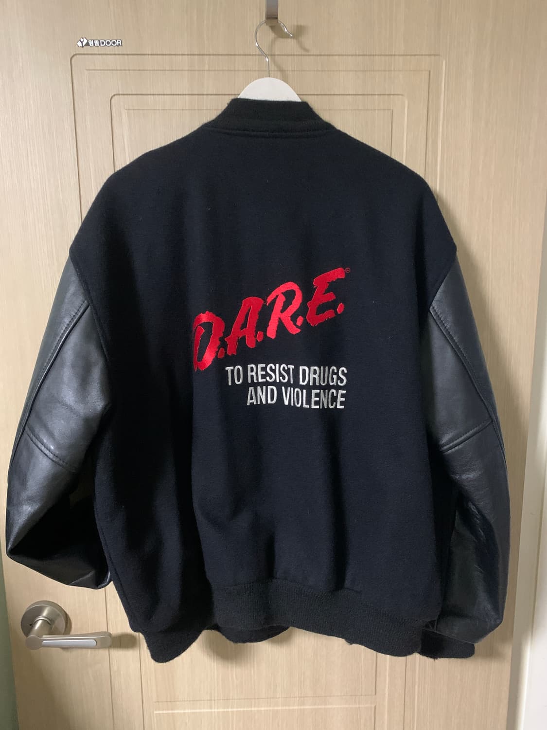 dare made usa butwin 울 가죽 레더 바시티 점퍼 자켓 상품이미지1