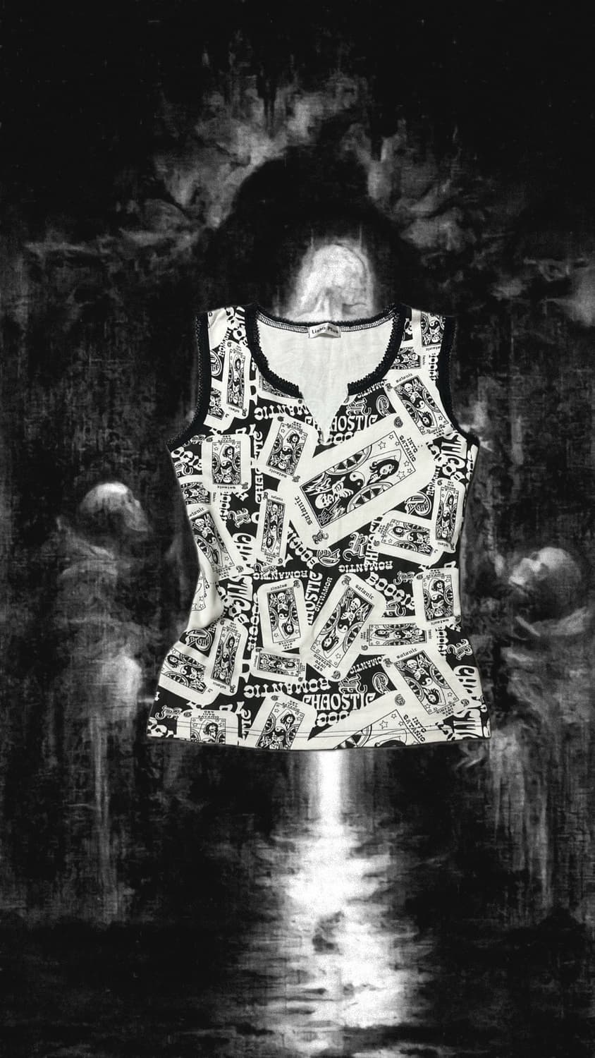 Punk 히글깔 black card printing sleeveless 상품이미지1
