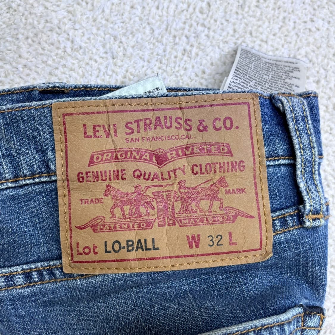 W32 리바이스 로우볼 워싱 데님 팬츠 0423E 상품이미지3