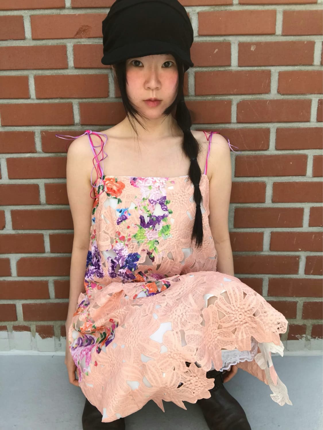vintage flower pattern lace one-piece 상품이미지4