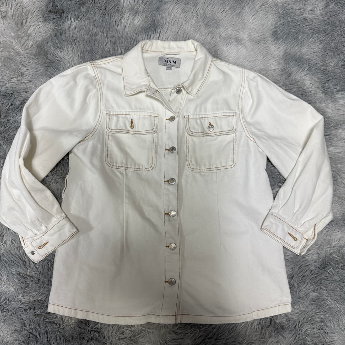 뉴룩데님 화이트 트러커자켓 L사이즈 상품이미지1