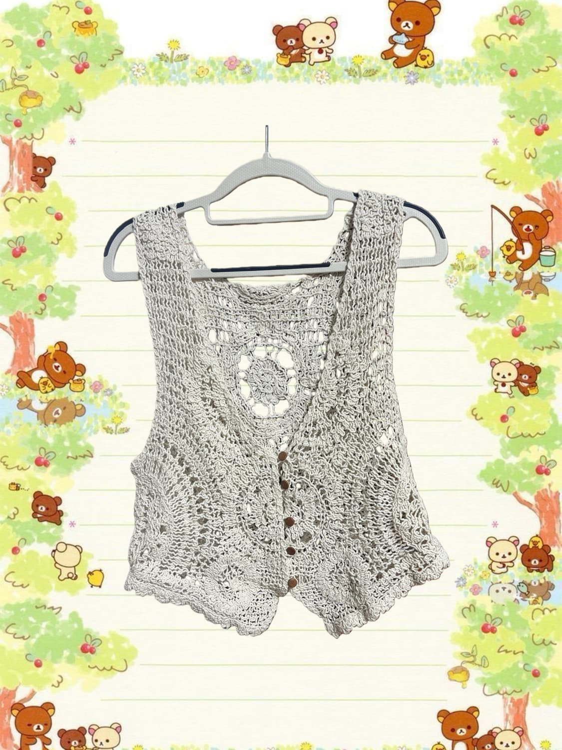 빈티지 크로셰 우드버튼 베스트 상품이미지1