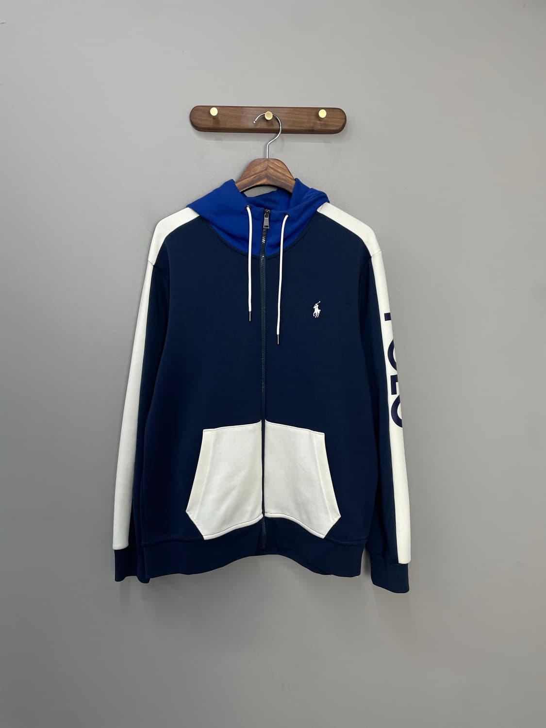 폴로 랄프로렌 네이비 블루 배색 후드집업 H1603 상품이미지2