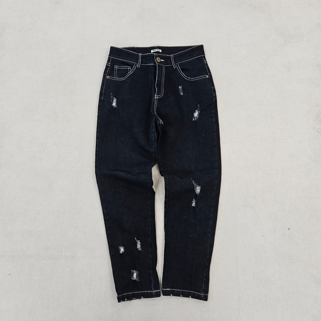 [실측확인] 고급 여성 레이스 플라워자수 데님 팬츠 0120Y2 상품이미지1