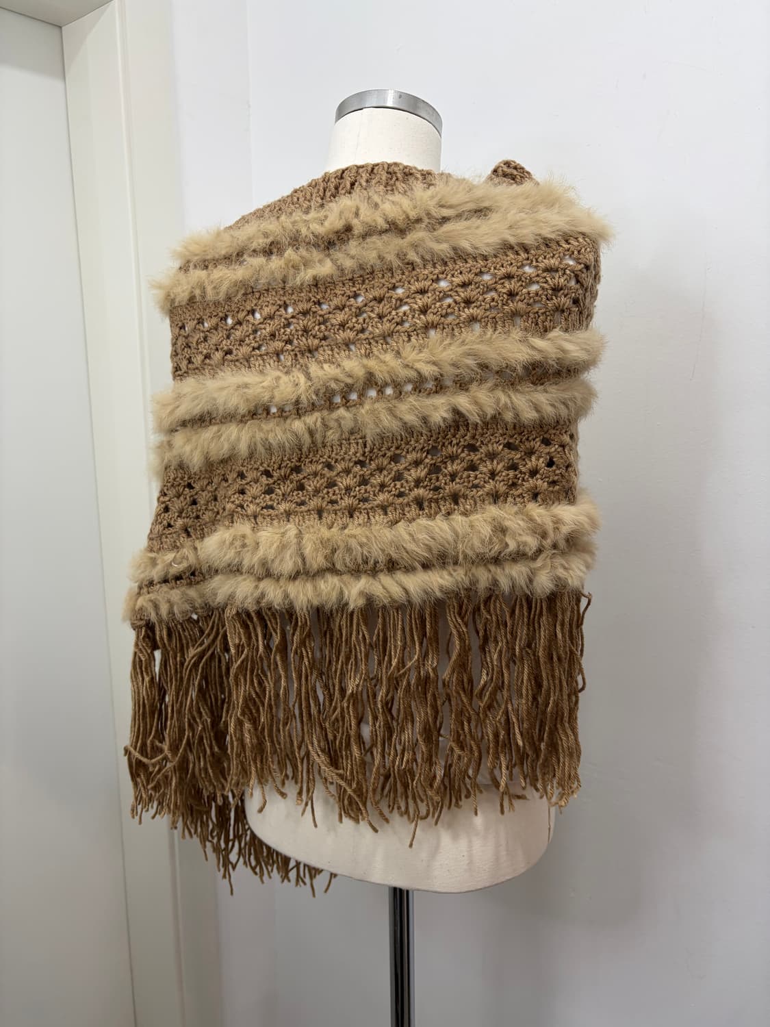 일본 빈티지 베이지 퍼 숄 상품이미지4